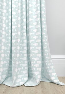 Whaling Around, Aqua - Made to Measure Curtains